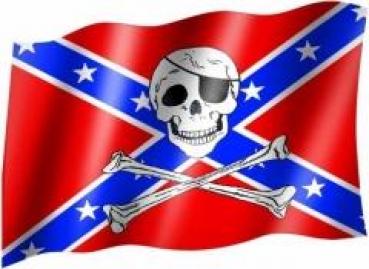 Fahne: Südstaaten Totenkopf mit Säbel